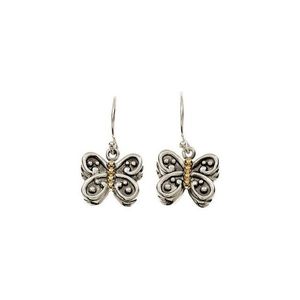 Pendientes de Mariposa con Diamantes y Circonitas en Oro Amarillo de 18K para Compromiso, Boda o Fiesta - Product Image 2