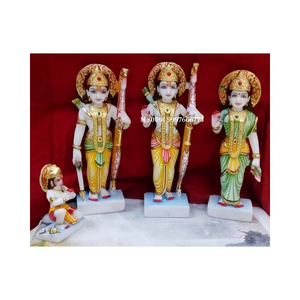 Statue de Lord Ram Darbar en marbre de qualité supérieure, finement polie, au design artisanal étonnant, à utiliser pour la maison et la liturgie des temples. - Product Image 3