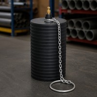 Bouchon de test gonflable de 6 pouces (150 mm) en caoutchouc avec valve Schrader et chaîne de sécurité pour blocage de tuyaux