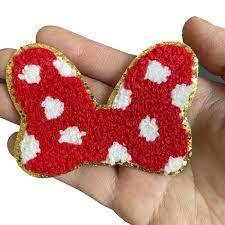 Patchs de Chenille mickey bow personnalisés de haute qualité coudre sur des patchs de broderie Chenille personnalisés fer sur des patchs de broderie Chenille - Product Image 3