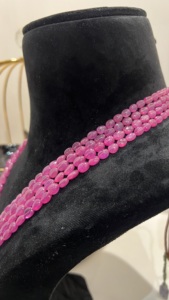 Cuentas de rubí Rosa natural de 4 capas ajustables, collar de cuentas de moda étnica de boda de 3-8mm en Dori Multi Stand - Product Image 4