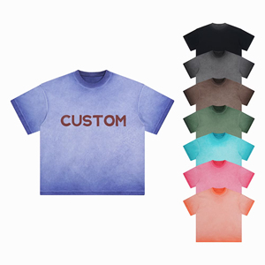 เสื้อยืดโอเวอร์ไซส์สไตล์สตรีทแวร์ ยูนิเซ็กส์ ผ้าคอตตอนหนา ล้างสีแบบแอซิดวอช รุ่นใหม่ปี 2026 สำหรับผู้ชาย |   กราฟิกโลโก้แบบกำหนดเองสไตล์วินเทจ - Product Image 2