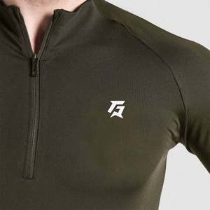Camiseta Deportiva GAI con Cuello Alto en Color Oliva, Corte Regular para la Temporada de Otoño - Product Image 5
