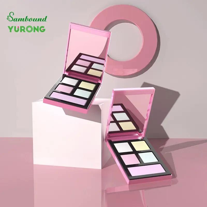 Dual-Color Eco-Friendly PET Plastic Storage Box Customizable Logo Rose Gold Plating for Blush or Eye Shadow/Contour