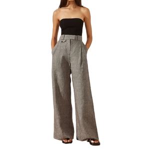 <b>Women</b> Spring New Fashion Straight Wide Leg Comfortable Pants Vintage High Waist Breathable Back Zipper Female <b>Trousers</b> - Product Image 4