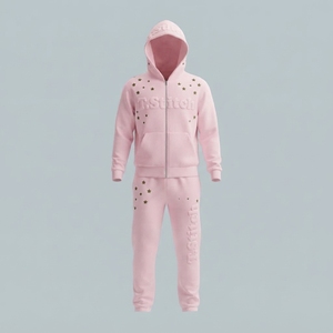 Ensemble sweat-shirt et pantalon léger et respirant, style streetwear, tenue de sport tendance, vêtements d'hiver unisexes, prix abordable, service OEM. - Product Image 2