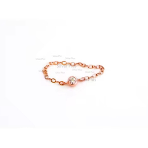 Anillo de cadena de compromiso de oro amarillo de 14 quilates minimalista, claridad SI Natural, joyería de fiesta de diamantes de color, directo del fabricante - Product Image 3