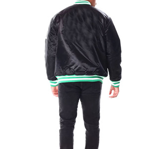 Veste universitaire en satin noir marron de qualité supérieure Veste de baseball Letterman College Veste de baseball en satin personnalisée pour homme - Product Image 3