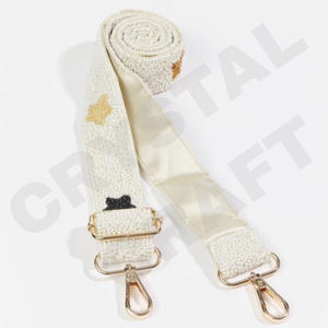 Patte de tigre réglable perlée sac à main sangle personnalisé or blanc perle sac sangles personnalisé perlé sangle pour sacs - Product Image 4
