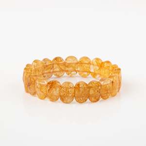 <b>Citrine</b> Natural Stone Wide Cut <b>Bracelet</b> - Product Image 1
