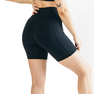 Shorts de sport pour femmes, écologiques, imperméables, respirants, anti-plis, taille élastique, taille mi-haute, en tissu polyester/coton, coupe classique - Product Image 3