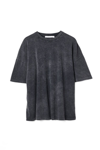 เสื้อยืดสตรีผ้าฝ้าย380จีเอสเอ็มแอซิดทรงหลวมแขนสั้นแบบวินเทจสำหรับ2025สินค้ามาใหม่100% - Product Image 3