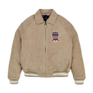 Vente en gros Veste Avirex en cuir professionnelle de haute qualité avec chapeaux Veste Avirex en cuir de vachette et daim de qualité supérieure pour hommes - Product Image 2