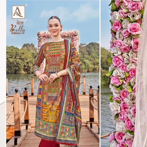 Premium Maslin Digital Printed Dress Material Collection Catálogo completo disponible a precio mayorista ideal para ropa de fiesta - Product Image 1