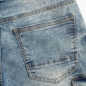 Shorts en jean pour hommes Logo personnalisé 100% coton Qualité supérieure Fournisseur OEM Séchage rapide et imperméable - Product Image 5