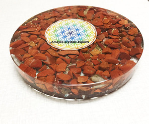 Posavasos de Jaspe Rojo Orgonita, Productos de Orgón Hechos a Mano a un Precio Razonable, Compre en Amayra Crystals Exports - Product Image 1