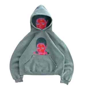 OEM Hommes Sweat Pull 100% Coton À Manches Longues Confortable Polaire Tissu Logo Personnalisé Streetwear Porter - Product Image 3