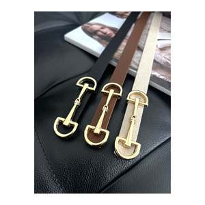 Offre spéciale 3 pièces : Ceinture fine à boucle longue pour femme, ceinture pour veste, ceinture pour chemise, ceinture pour robe - Noir, Tan, Beige - Or - Product Image 4
