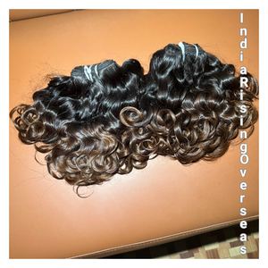 Extensions de cheveux humains bouclés indiens doublement étirés, type Temple Hair Curl : modèle non permanent - Product Image 1