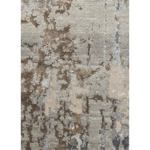 Tapis Kavi gris et noir noué à la main en laine et soie de bambou, design abstrait moderne, tapis 3D pour adolescents, motif rectangulaire pour couloir - Modèle - Product Image 3