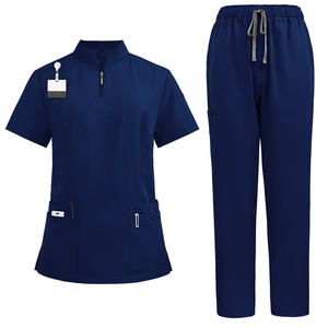 Último diseño de logotipo personalizado etiqueta privada uniforme de Hospital para mujeres elástico enfermera Tops conjuntos médicos enfermería uniformes conjuntos - Product Image 4
