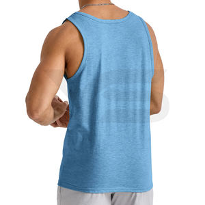 Direct de l'usine de haute qualité 100% coton Muscle Fit débardeur pour hommes Logo personnalisé respirant sans manches hauts d'entraînement pas cher - Product Image 3