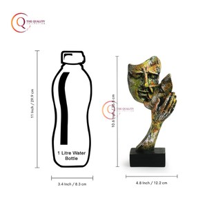 สินค้าขายดีรูปปั้นตกแต่งทำจากโลหะประดับหน้าพร้อมยกทรงสีโบราณโต๊ะสำนักงานในบ้านของขวัญแต่งงาน - Product Image 6