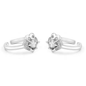 Anillos de Plata para los Dedos de los Pies Zarkan Heart for Heart, de Latón Chapado en Oro con Diamante, para Regalo - Product Image 3
