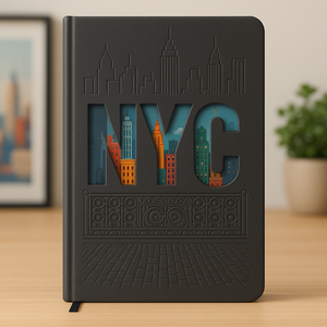 LABON NYC Skyline Cuaderno en relieve Recorte Diseño <span class=keywords><strong>de</strong></span> paisaje urbano Tapa dura Cuero PU <span class=keywords><strong>Diario</strong></span> <span class=keywords><strong>de</strong></span> <span class=keywords><strong>viaje</strong></span> personalizado Papelería OEM - Product Image 1