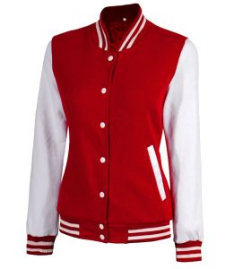 Chaqueta Varsity de Béisbol para Mujer, Manga Larga, Corte Regular, Bordado Personalizado, Hombros Caídos, Transpirable, Gruesa, para Invierno - Product Image 1