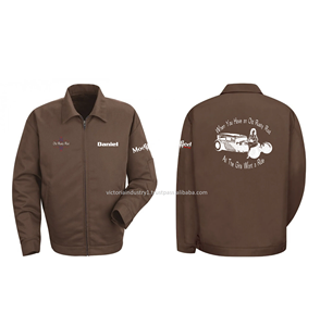 Chaquetas de sarga mecánico de lona Chaquetas de lona con logotipo bordado personalizado Chaquetas de lona Hombres Otoño Primavera Chaquetas para hombres - Product Image 3