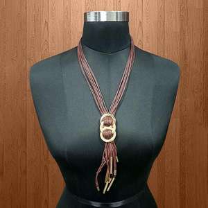Urthn Brown Hanging Lace <b>Statement</b> <b>Necklace</b> Fashion Accessory 1111714D - Product Image 1