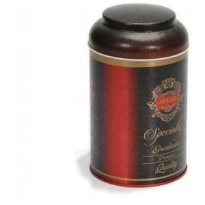 1.2L Spécialité Rouge ronde Métal Boîte Ø 105x150mm avec Couvercle Dôme pour Outils Café & Thé - Product Image 2