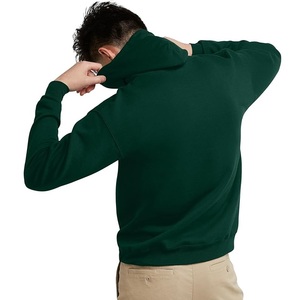 Nouvelle Collection 100% coton à manches longues épaule pente col rond couleur unie confortable grande taille hommes pull à capuche - Product Image 2
