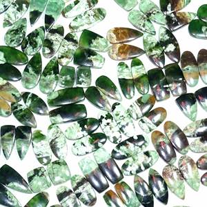 Pierre précieuse calcédoine chromée naturelle verte pour paire pour boucle d'oreille faisant des pierres précieuses en vrac pierre naturelle - Product Image 5