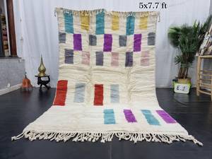 Tapis décoratif Mirth grand salon tapis multicolore fait à la main laine tapis berbère tapis marocain au meilleur prix - Product Image 6