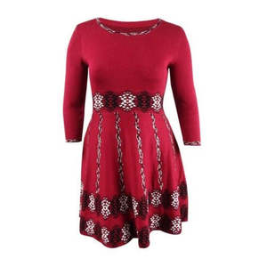 Abito Midi Casual da Donna Taylor, Taglia Media, Rosso, in Viscosa e Nylon Stampato, Silhouette A-Line, Vita Naturale, Fornitura ODM - Product Image 2