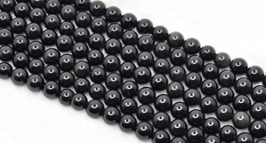 Perles de guérison rondes en obsidienne noire naturelle de qualité supérieure, 8 mm, pour la méditation, bijoux de mode - Product Image 6
