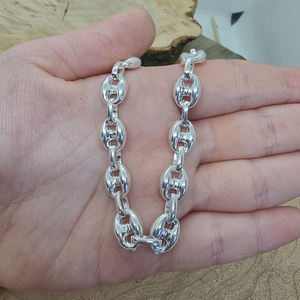 7mm 925 Sterling Silver Men Jewelry Sailor Men Jewellery Coffee Bean <b>Necklace</b> Women Unisex Link <b>Chain</b> Wholesale Trendy Hot Sale - Product Image 3