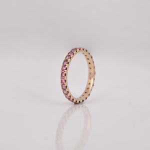 Luxueux 18KT plaqué or rose coupe ronde laboratoire cultivé diamant pleine éternité alliance classique luxe cadeau de mariage pour les femmes - Product Image 6