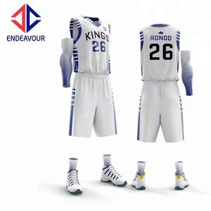 Maillot de basket-ball personnalisable en polyester 100% respirant ensemble grande taille en couleur blanc et noir - Product Image 3