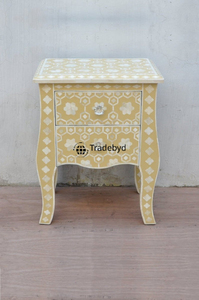 Mesa de consola con incrustaciones de hueso única hecha a mano Tradebyd con patrones tradicionales Estilo de diseño moderno Características ajustables - Product Image 5