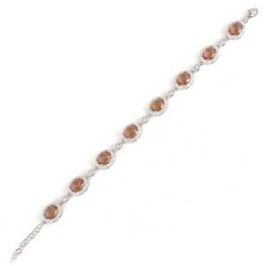 สร้อยข้อมือเทนนิสแฟชั่นเงินแท้ 925 ประดับด้วยหินซัลตาไนต์ ดีไซน์วงรี - Product Image 2