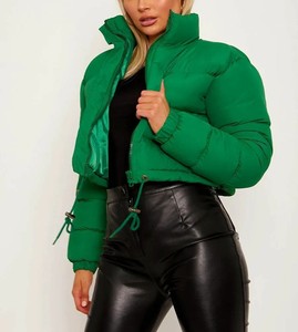 Blouson aviateur à la mode pour femmes d'hiver avec logo personnalisé OEM veste à col montant rembourré avec fermeture éclair manteaux pour femmes - Product Image 2