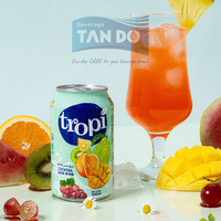 Tropi Fresh NFC Fruitdrank 330ml Aluminium Korte Blikje Magere Versie Met Smaak 100% Fruitpuree Watermeloen Papaya Passievrucht