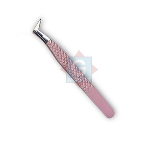 Pinzas de extensión de pestañas de volumen de acero inoxidable de alta calidad Aplicador de pestañas de logotipo personalizado - Product Image 3