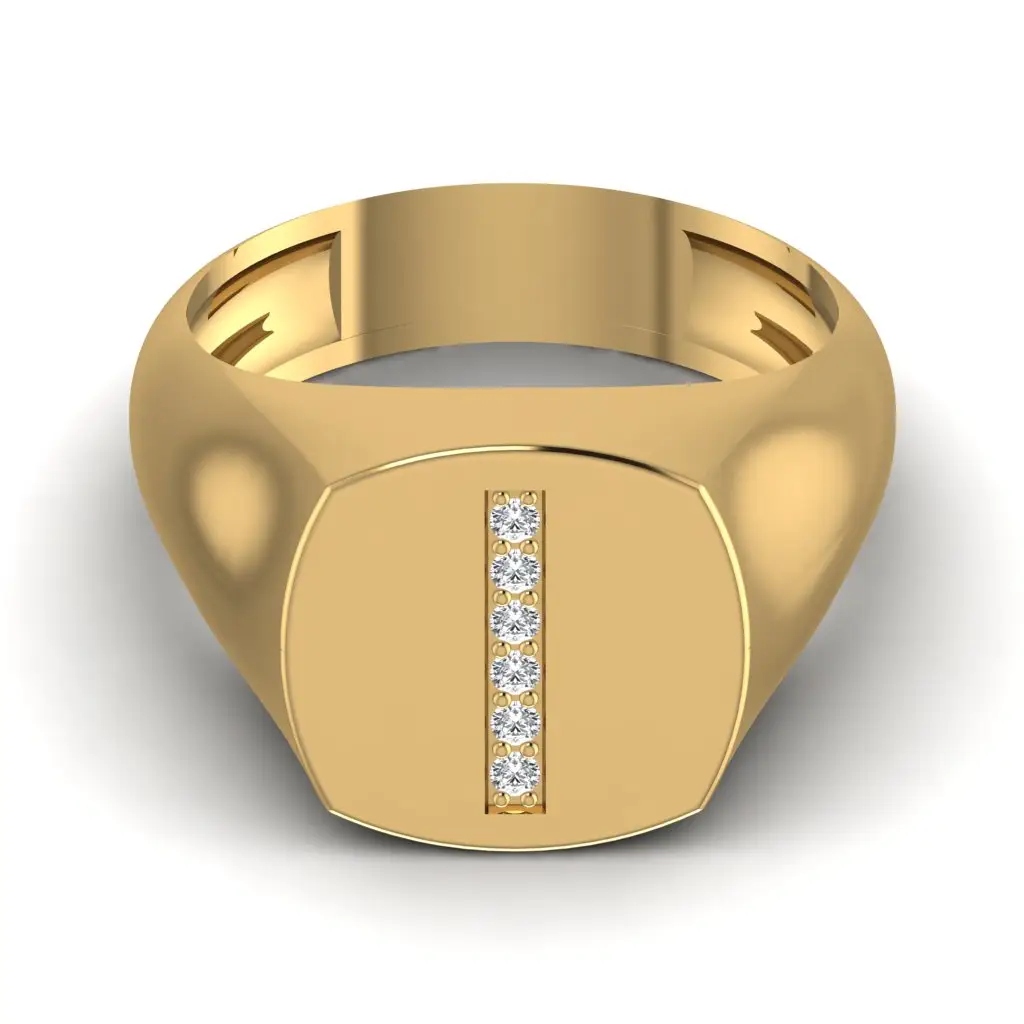 Однотонное кольцо с натуральным круглым бриллиантом