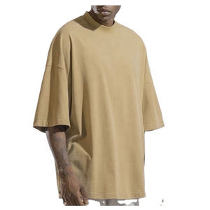 Camisetas de peso pesado al por mayor de alta calidad, camisetas clásicas de cuello falso para hombres - Product Image 5