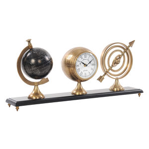 Globe Horloge Armillaire sur Base en Aluminium, Modèle Décoratif, Design Côtier, Léger, Artisanat Moderne AK031 - Product Image 1