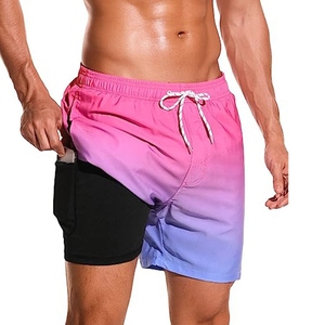 Short de plage personnalisé 2-en-1 pour hommes 100% Polyester Style décontracté Maillot de bain Maille à séchage rapide Animal Phone Pocket Color-Changeable - Product Image 1